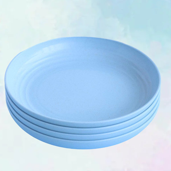 Latitude Run® Small Plastic Plates Reusable, 7.9 Inch Unbreakable Kids
